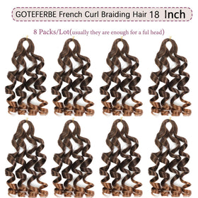 GOTEFERBE French Curl Crochet Braiding Hair 18 Inch packaging