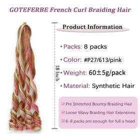 GOTEFERBE French Curl Crochet Hair close-up showing texture