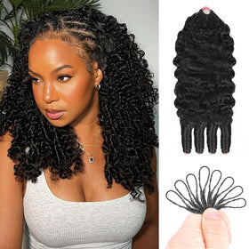 Goulus Burmese Curly Crochet Hair 120g bundles front view