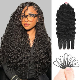 Goulus Burmese Curly Crochet Hair 120g bundles front view