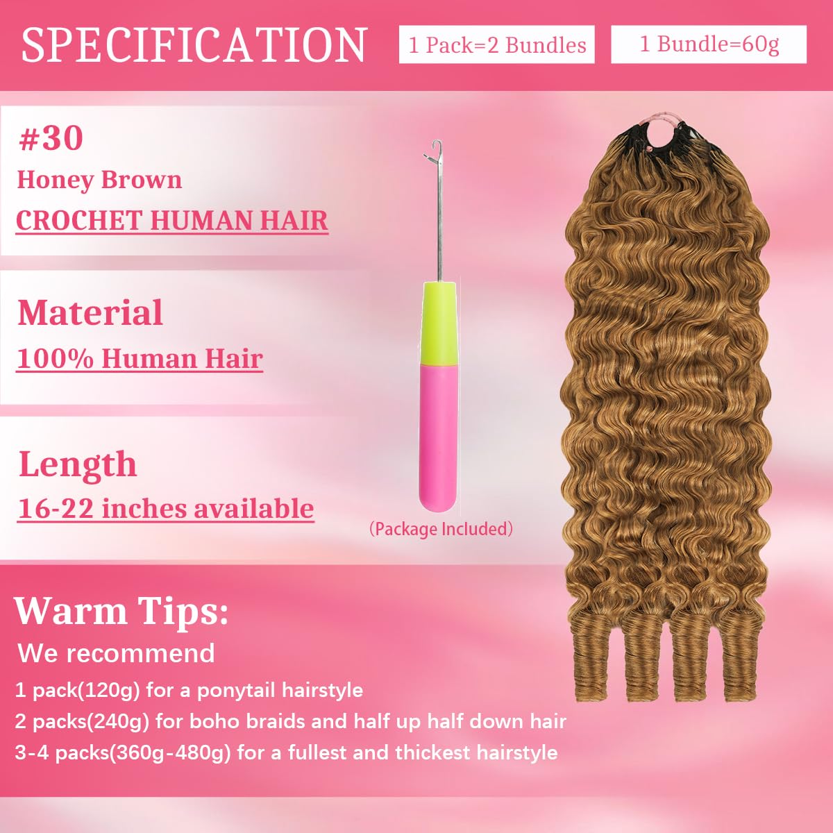 Goulus Burmese Curly Crochet Hair 120g close-up of curls