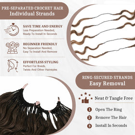 Goulus Burmese Curly Crochet Hair 120g displayed with natural shine