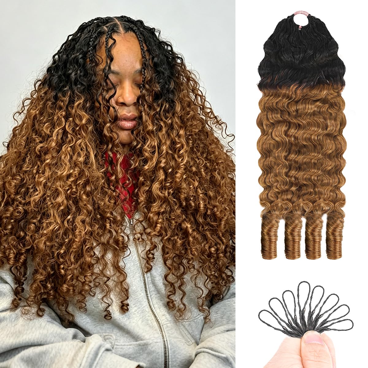 Goulus Burmese Curly Crochet Hair 120g front view