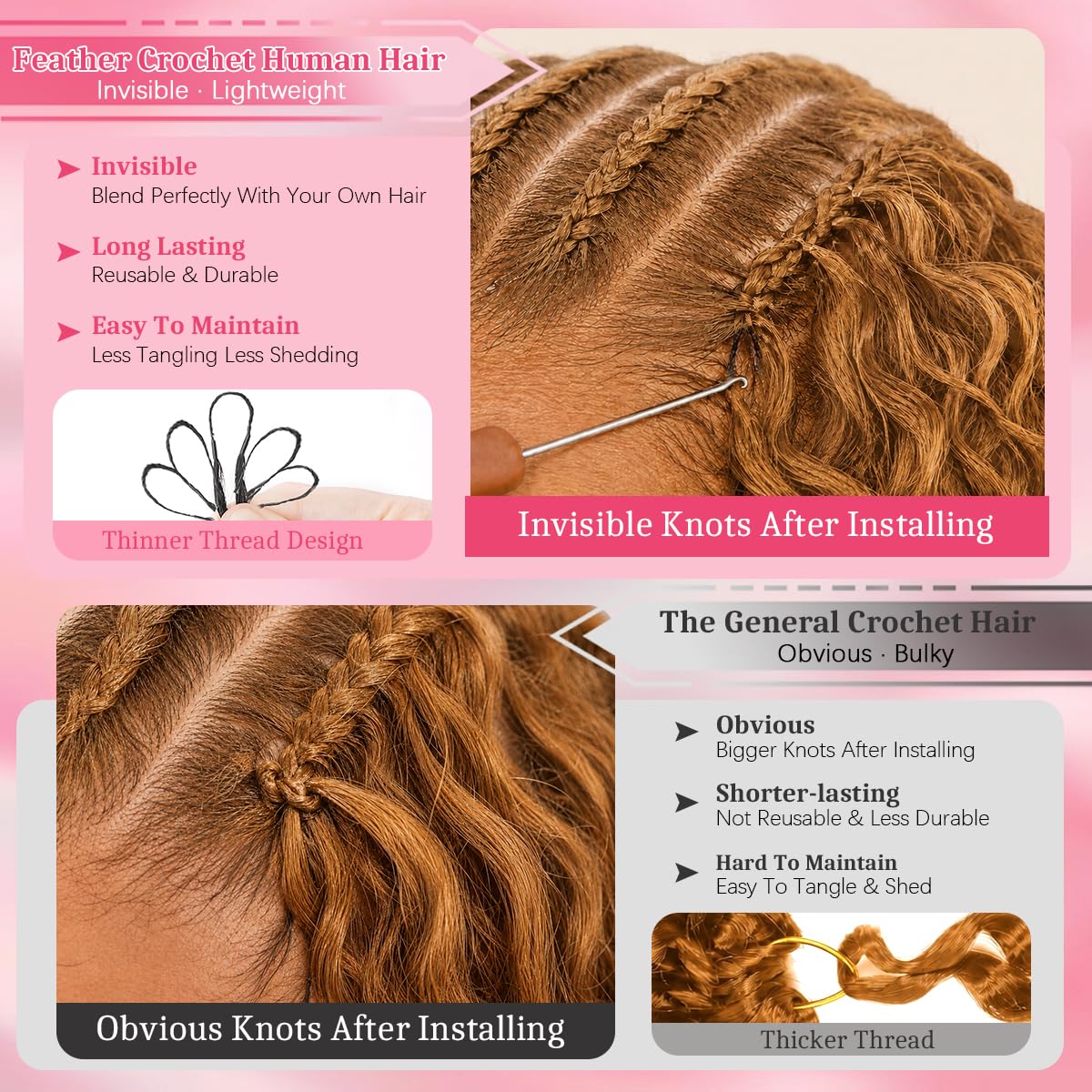 Goulus Burmese Curly Crochet Hair 120g side view