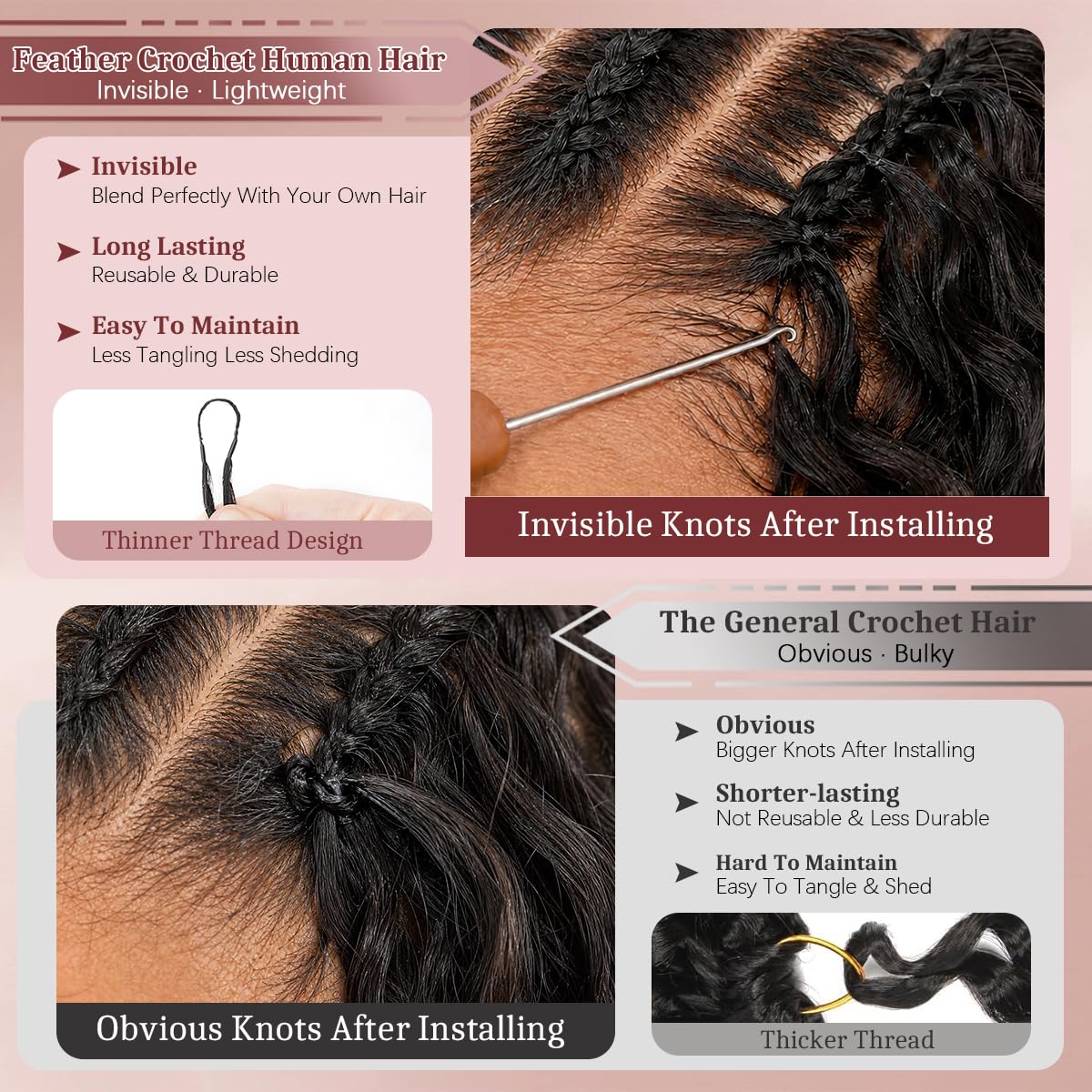Goulus Burmese Curly Crochet Hair 20inch bundles