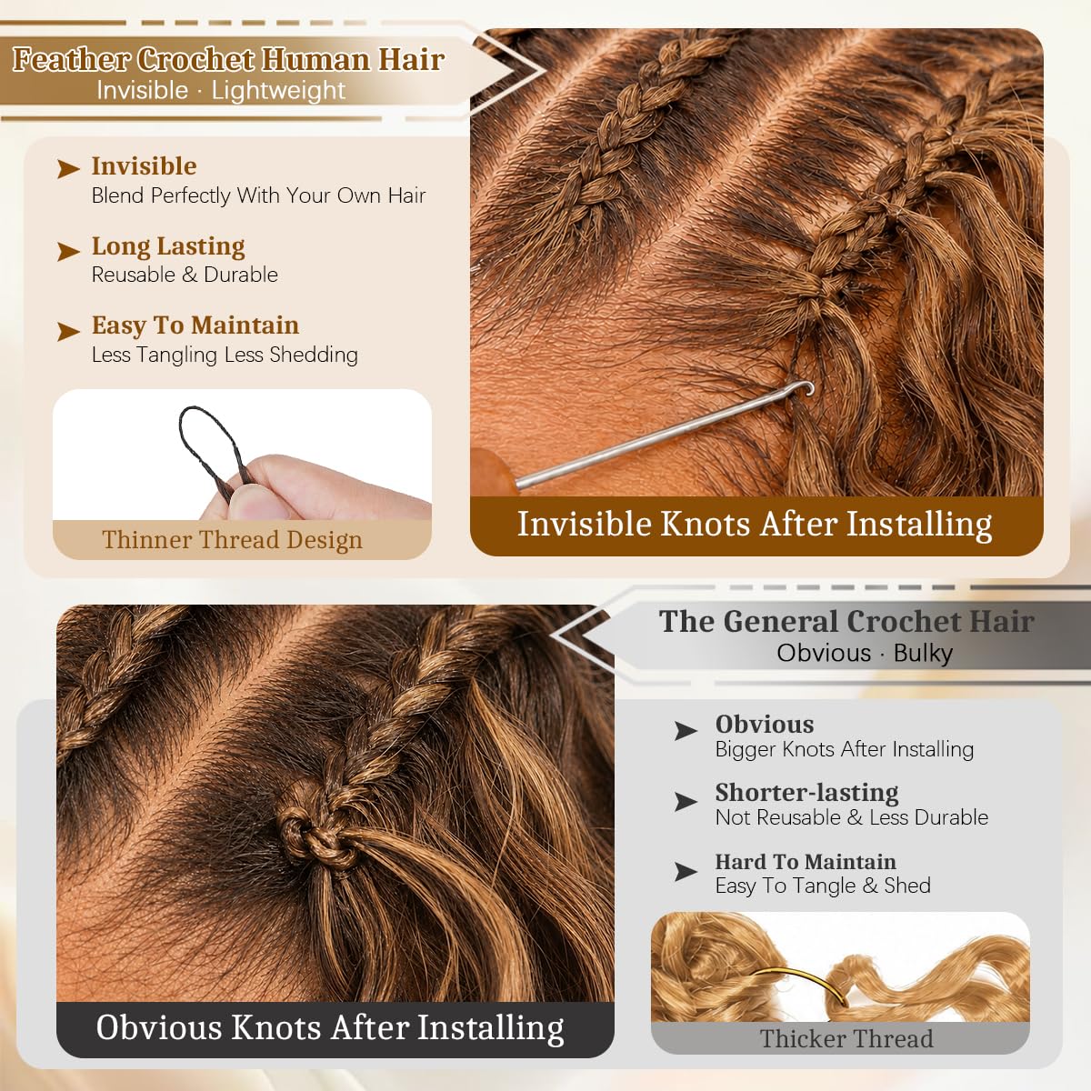 Goulus Burmese Curly Crochet Hair 22inch bundle display