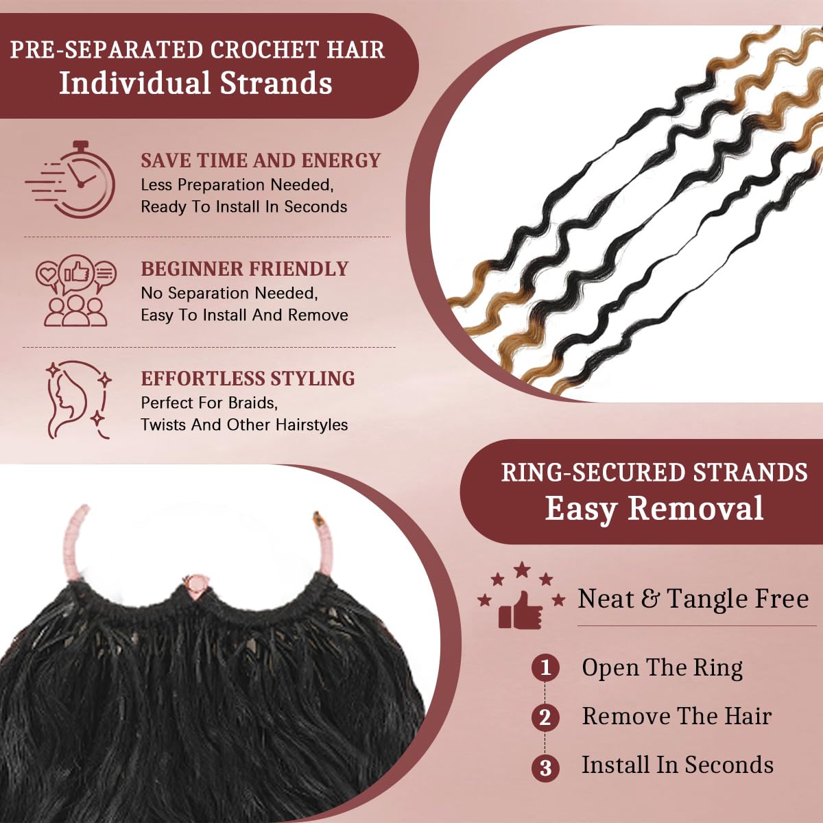 Goulus Burmese Curly Crochet Hair packaging