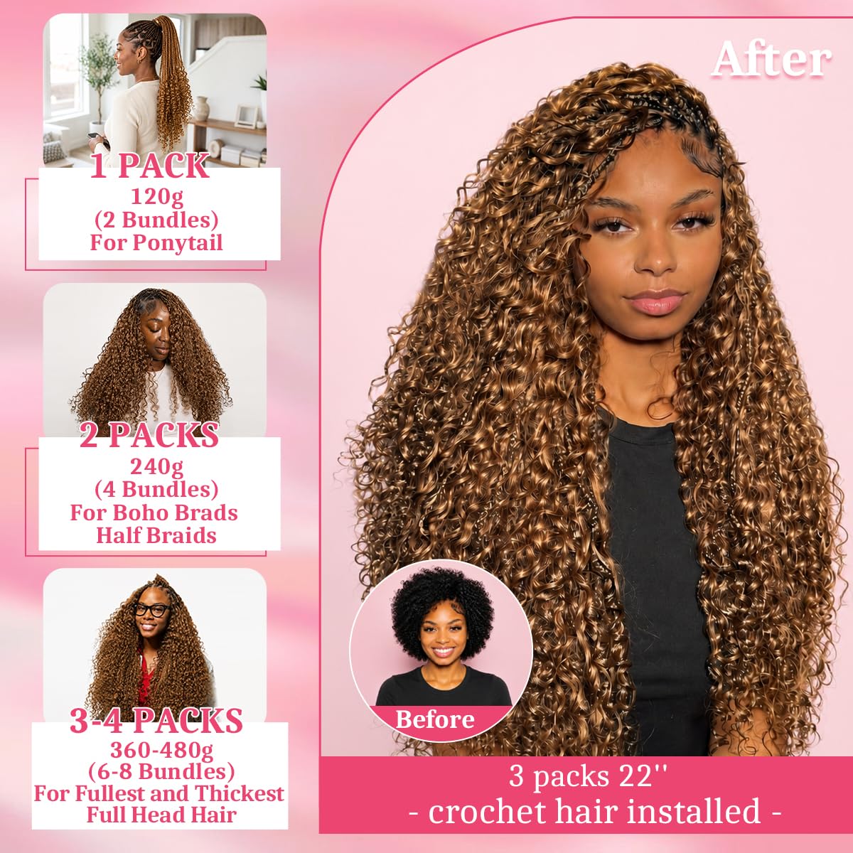 Goulus crochet hair in boho braids