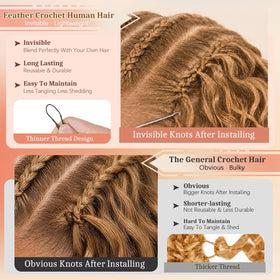Goulus Honey Blonde Burmese Curly Crochet Hair bundles close-up