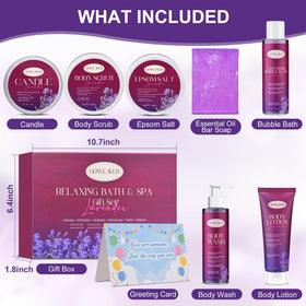 GOWLAVER Lavender Spa Gift Set displayed on a countertop