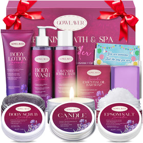 GOWLAVER Lavender Spa Gift Set with body wash and scrub