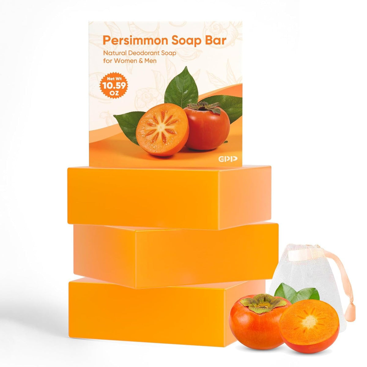 GPP Persimmon Soap Bar close-up showing details