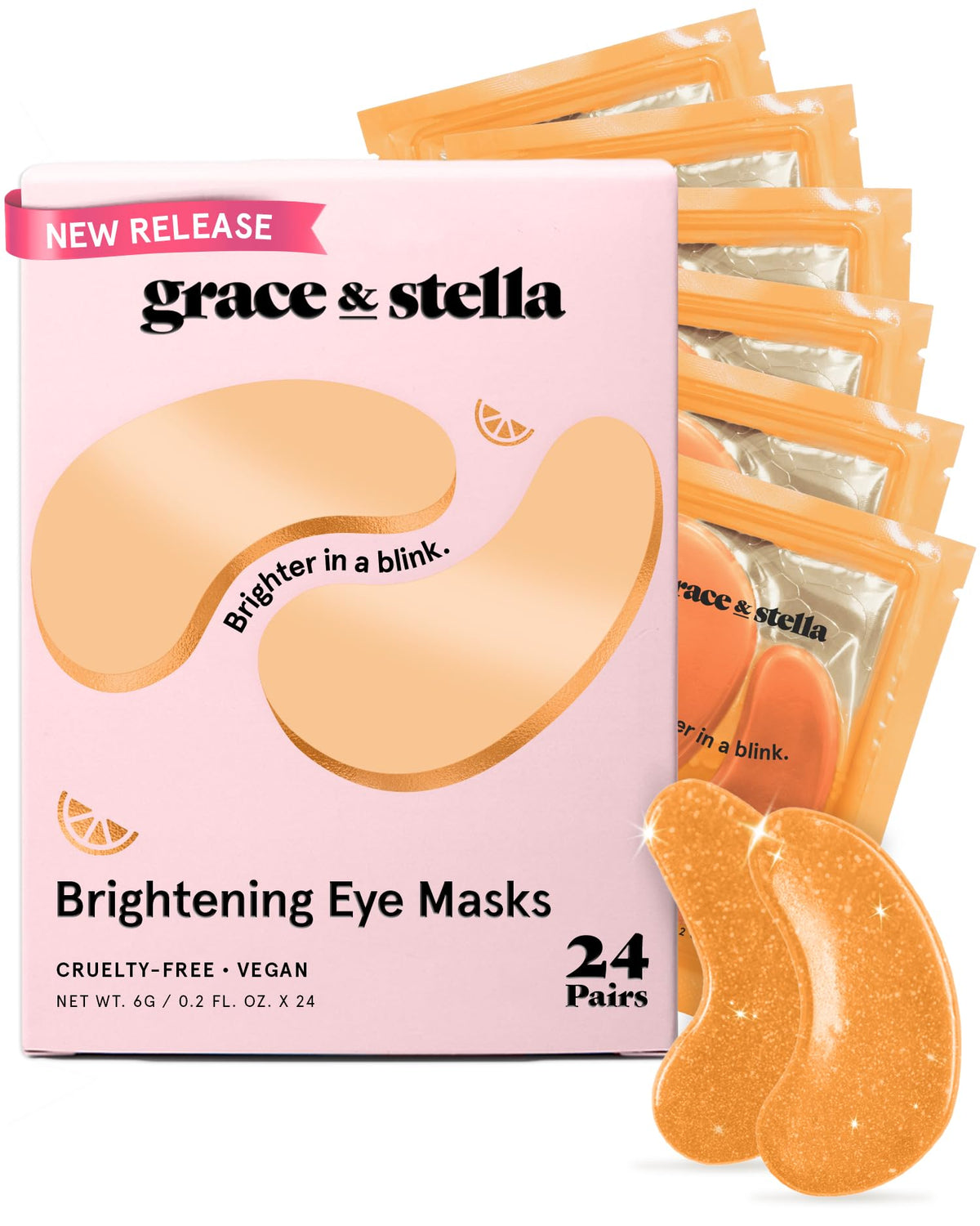 grace & stella Brightening Eye Patches front view packaging