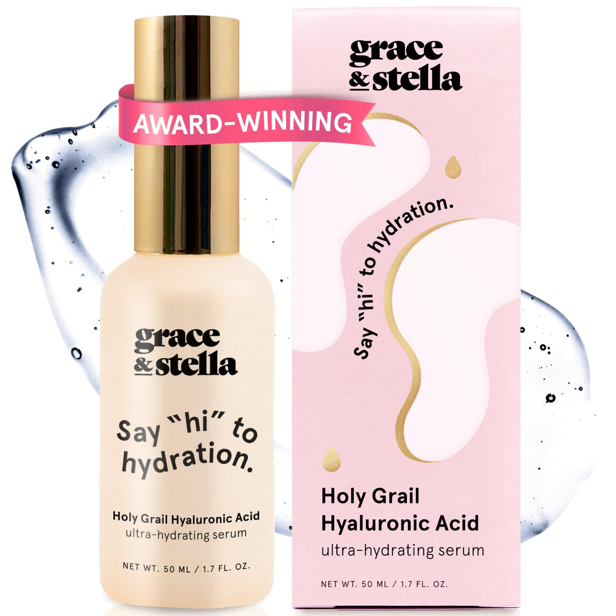 grace & stella Hyaluronic Acid Serum 50ml front view