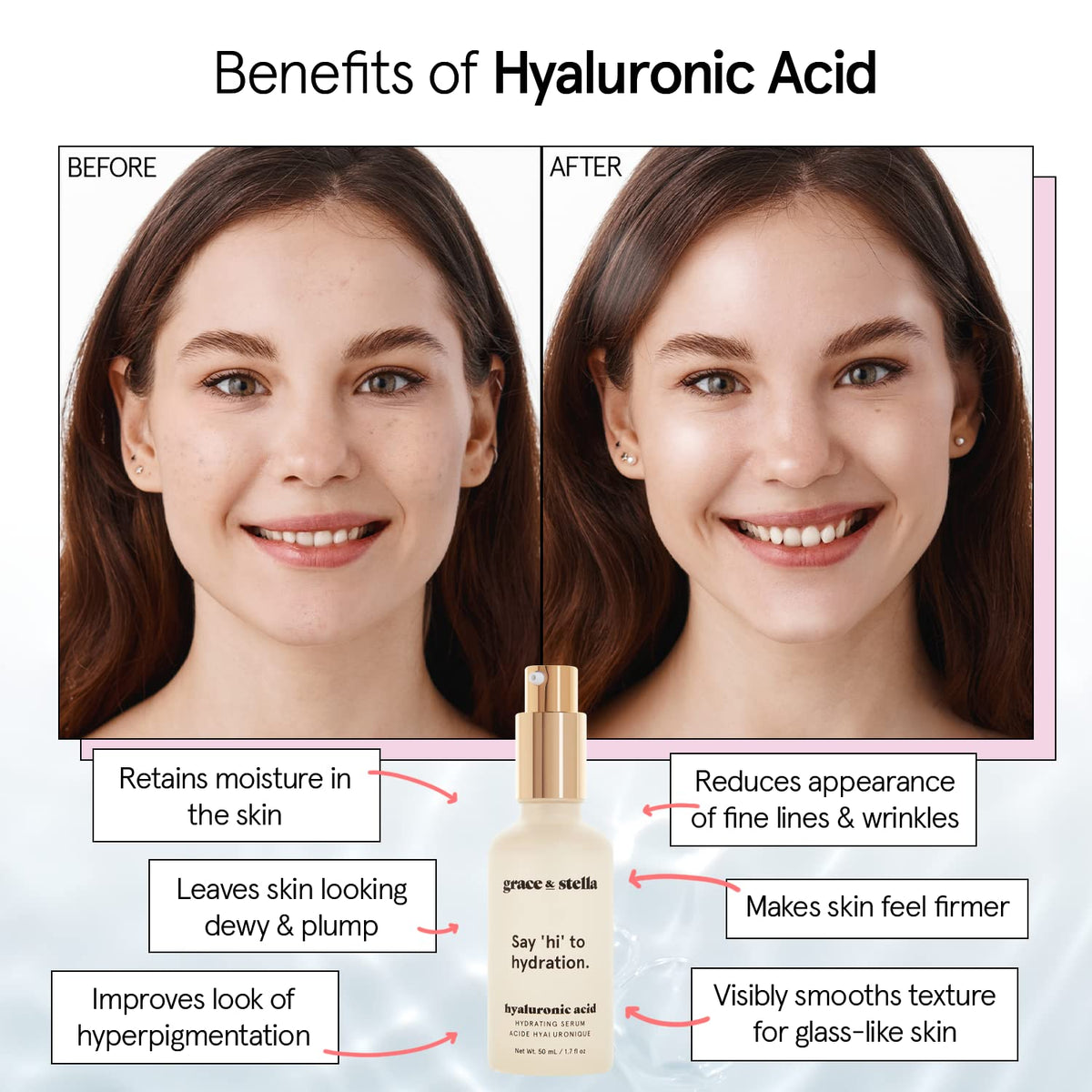 grace & stella Hyaluronic Acid Serum 50ml with dropper