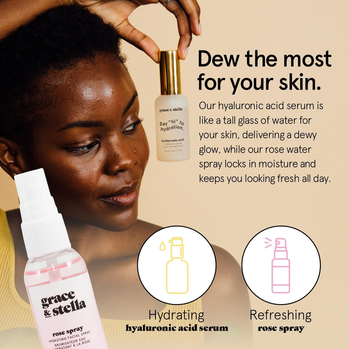 grace & stella hyaluronic acid serum bottle