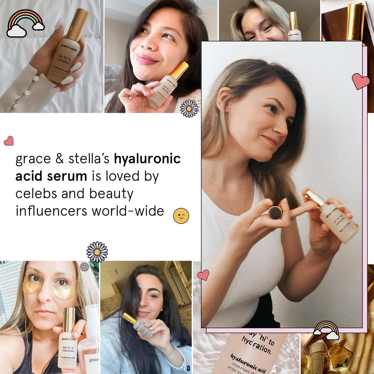 grace & stella Hyaluronic Acid Serum texture on hand