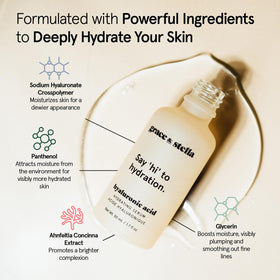 grace & stella Hyaluronic Acid Serum with fresh ingredients