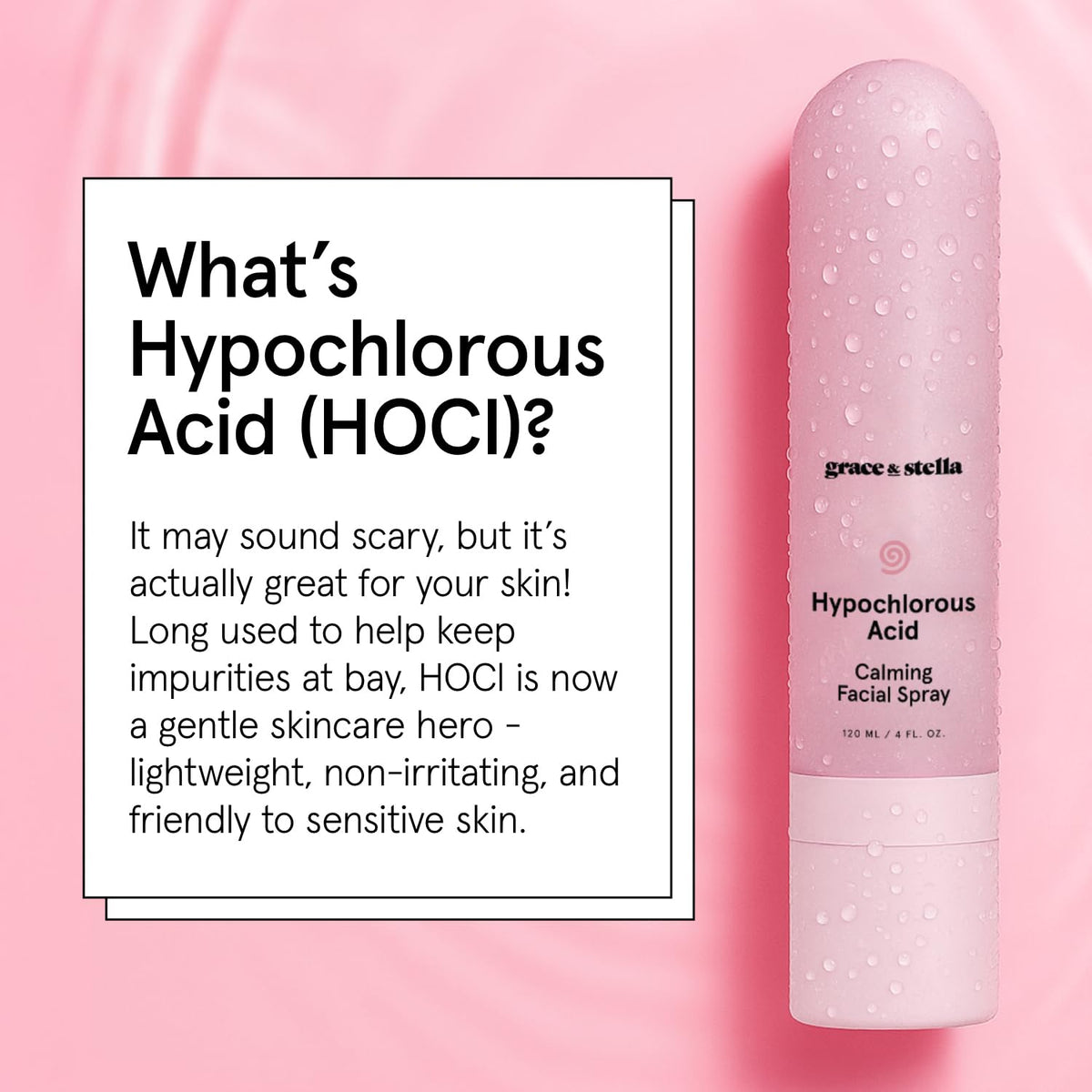 grace & stella Hypochlorous Acid Spray misting action