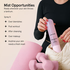 grace & stella Hypochlorous Acid Spray with gym essentials