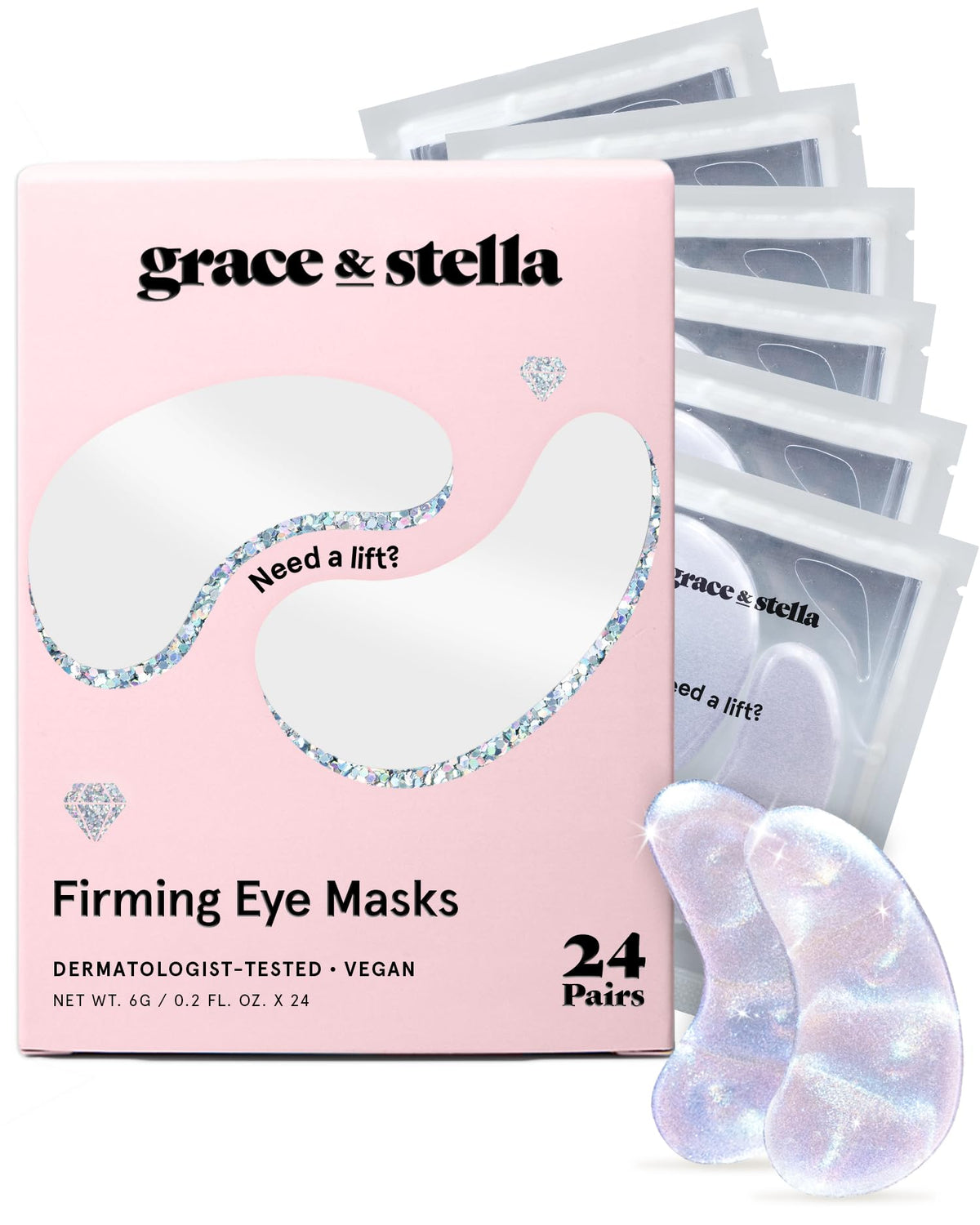 grace & stella Peptide Under Eye Patches front view