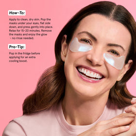 grace & stella Peptide Under Eye Patches with a glowing skin effect