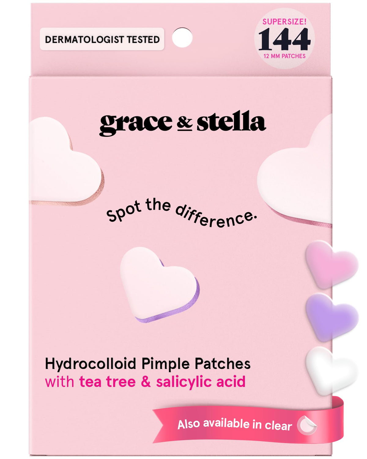 grace & stella Pore Strip Pimple Patches 144 pack front view