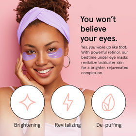 grace & stella Retinol Under Eye Patches application on eyes