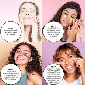 grace & stella Retinol Under Eye Patches showing application process