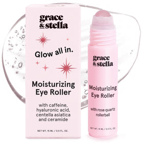 grace & stella Under Eye Brightener with Rose Quartz Rollerball front view