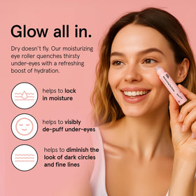 grace & stella Under Eye Brightener with Rose Quartz Rollerball side view