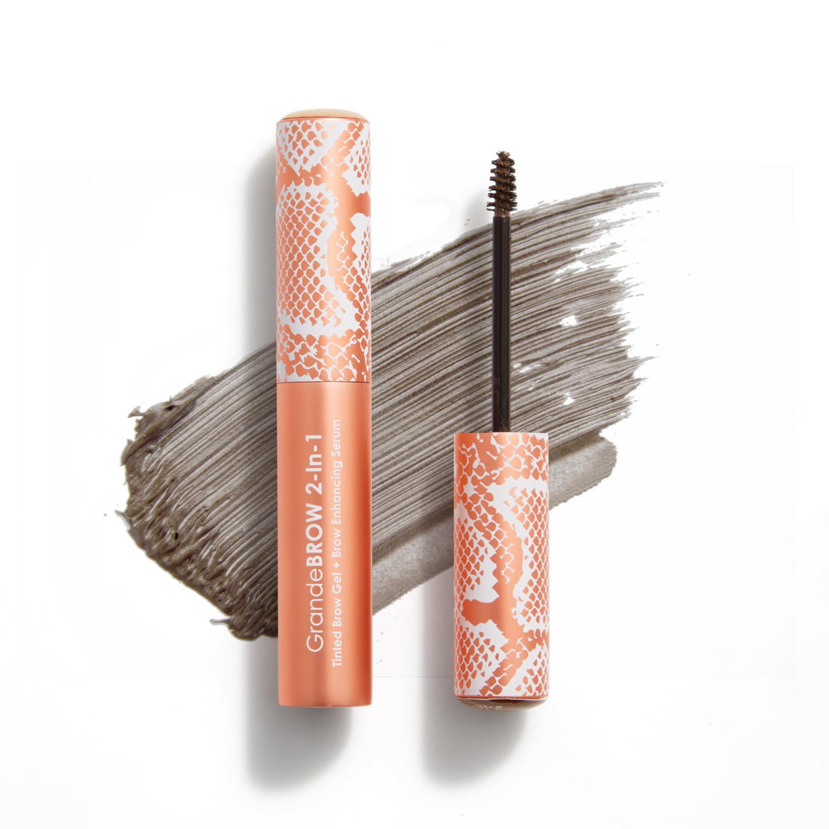 Grande Cosmetics GrandeBROW 2-in-1 Tinted Brow Gel & Serum in Taupe front view
