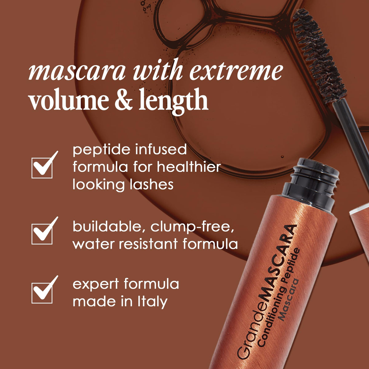 Grande Cosmetics mascara packaging with ingredients list