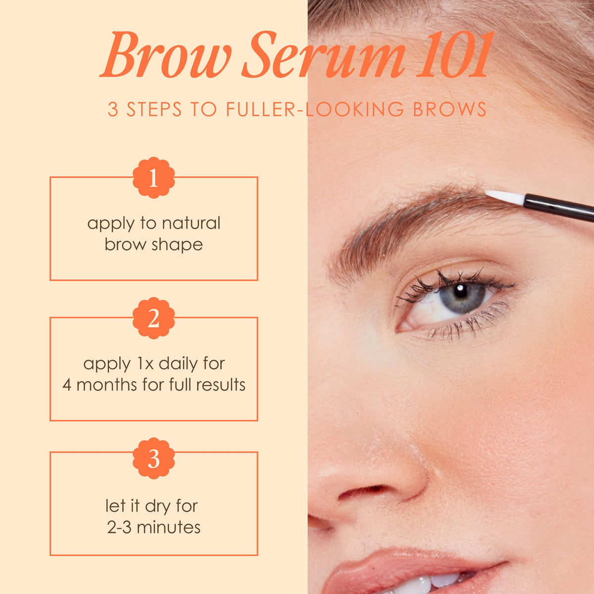 GrandeBROW Brow support Serum 1.5mL on a vanity
