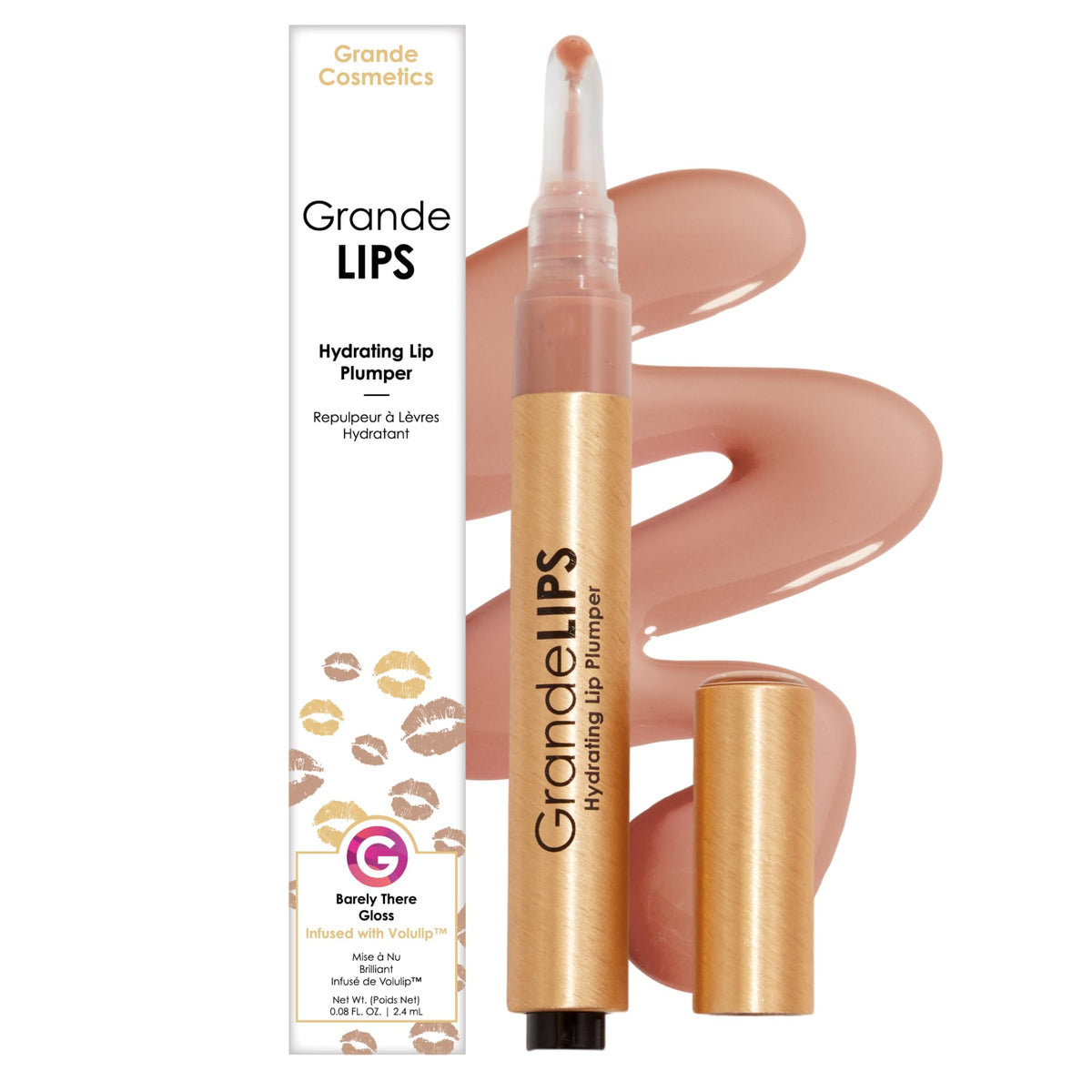 GrandeLIPS Hydrating Lip Plumper Barely There front view