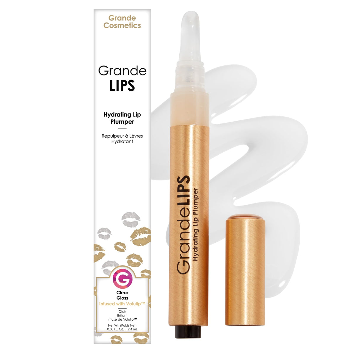 GrandeLIPS Hydrating Lip Plumper Gloss Clear front view