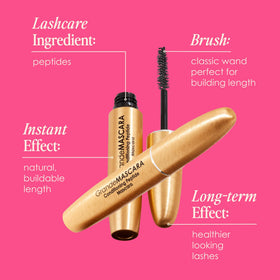 GrandeMASCARA Conditioning Peptide Mascara in hand, showcasing its sleek design
