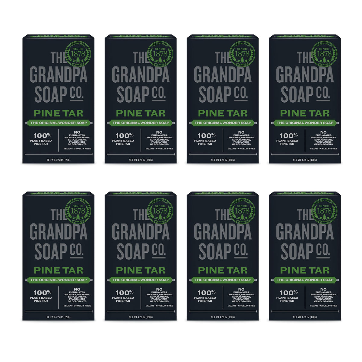 Grandpa's Pine Tar Bar Soap front view with packaging