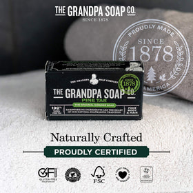 Grandpa's Pine Tar Bar Soap in a travel bag