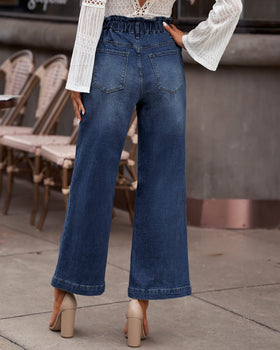 GRAPENT Women's High Waisted Baggy Jeans back view showcasing pockets