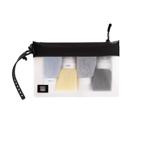 Gravel 3oz travel bottles in clear TSA-approved bag