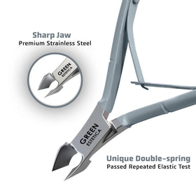 GREEN ESTETICA Cuticle Nipper showing ergonomic handle