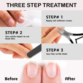 GREEN ESTETICA Cuticle Nippers in use on nails