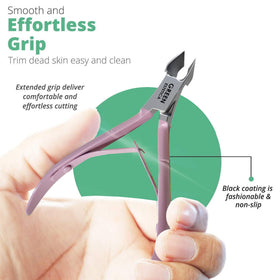 GREEN ESTETICA cuticle nippers on a nail care table