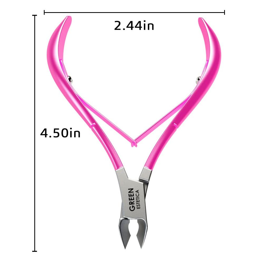 GREEN ESTETICA Cuticle Nippers showing sharp blades