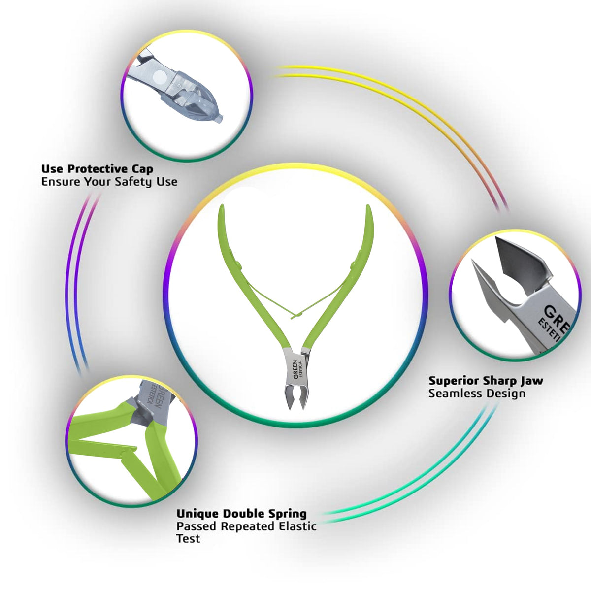 GREEN ESTETICA Cuticle Nippers side view