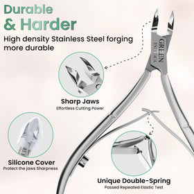 GREEN ESTETICA Cuticle Trimmer displaying ergonomic handle