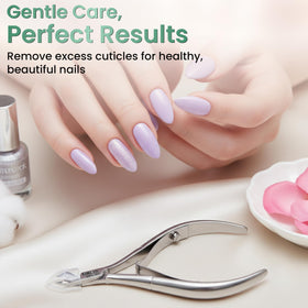 GREEN ESTETICA Cuticle Trimmer during use on nails