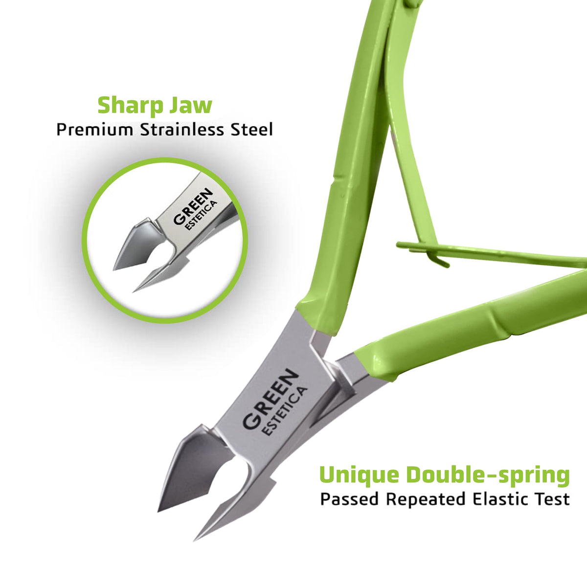 GREEN ESTETICA Cuticle Trimmer & Nippers in packaging