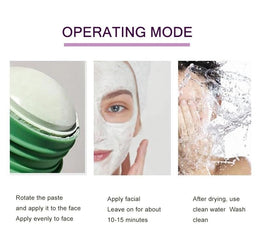 Green Mask Stick Green Tea cleansing mask rotating head feature